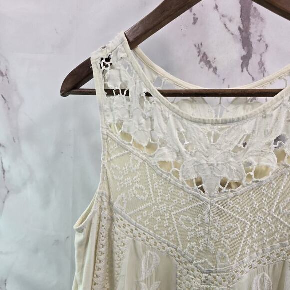 Vanessa Dress Women 6 Cream White Eyelet Lace Crochet Tank Boho Cottonwood - Picture 2 of 11